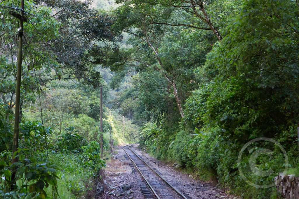 View of the train track to Machu Picchu